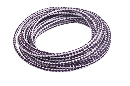KONMAY Bolo-Lederband, rund, geflochten, 4,0 mm, Weiß / Violett, 2 m von KONMAY