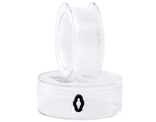 KONMAY Klar Angelschnur mit Case, 0.6mm/55 Meters Monofile Nylonfaden, Starke Nylonschnur,Transparent Angelschnur, Ultradünne reißfeste Schnur, für DIY Crafting, Schmuck basteln,Hängendes Ornament von KONMAY