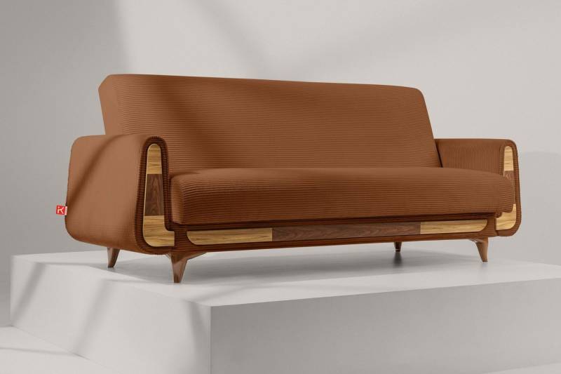 KONSIMO® 3-Sitzer GUSTAVO II Sofa 3-Personen, hergestellt in der EU, mit Schlaffunktion und Bettkasten von KONSIMO®