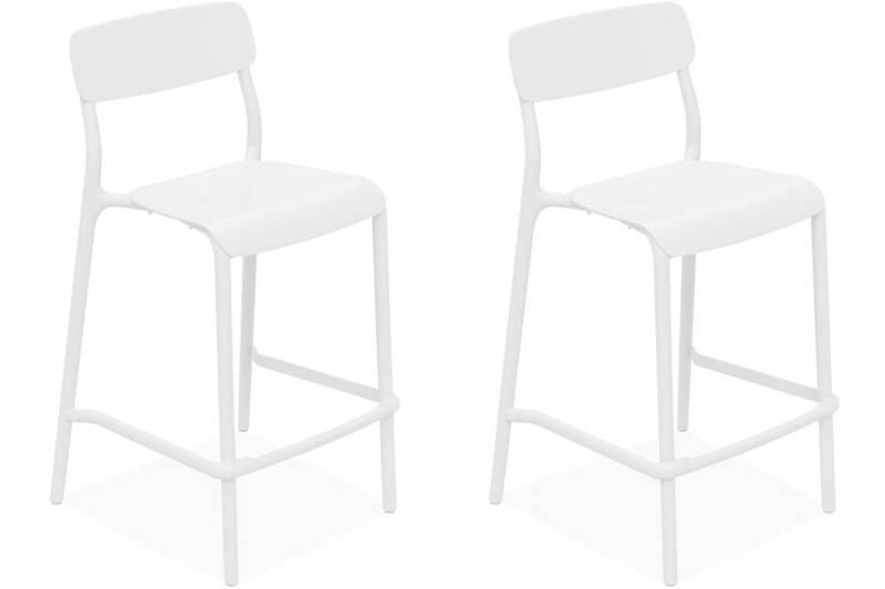 KONSIMO® Barhocker Garten Barhocker GALIO, hergestellt in der EU, Outdoor Barhocker (Gestell aus hochwertigem Kunststoff (Polypropylen mit Glasfaser), 2 St., 2 Hocker im Set), Modern, Stapelbar, witterungsbeständiges Material von KONSIMO®