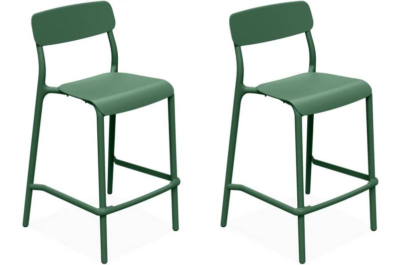 KONSIMO® Barhocker Garten Barhocker GALIO, hergestellt in der EU, Outdoor Barhocker (Gestell aus hochwertigem Kunststoff (Polypropylen mit Glasfaser), 2 St., 2 Hocker im Set), Modern, Stapelbar, witterungsbeständiges Material von KONSIMO®