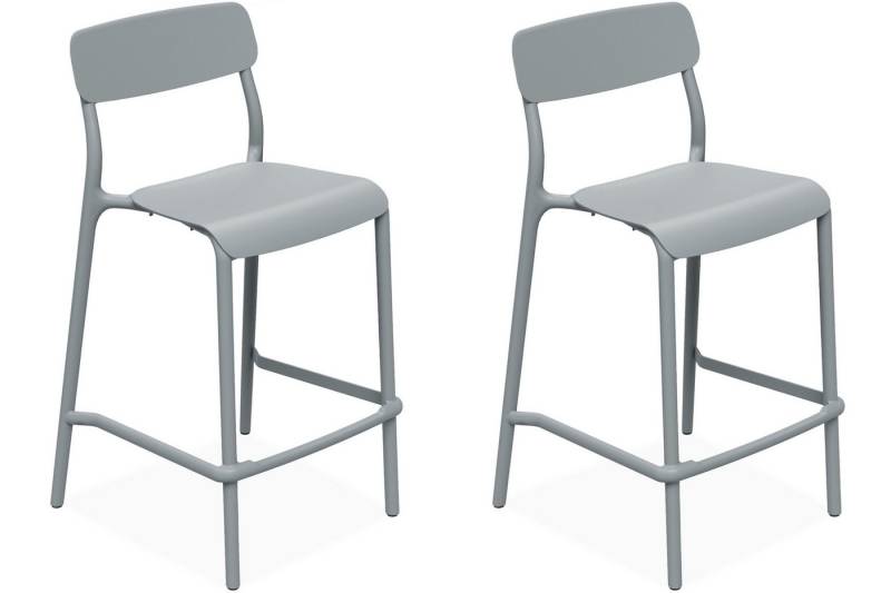 KONSIMO® Barhocker Garten Barhocker GALIO, hergestellt in der EU, Outdoor Barhocker (Gestell aus hochwertigem Kunststoff (Polypropylen mit Glasfaser), 2 St., 2 Hocker im Set), Modern, Stapelbar, witterungsbeständiges Material von KONSIMO®