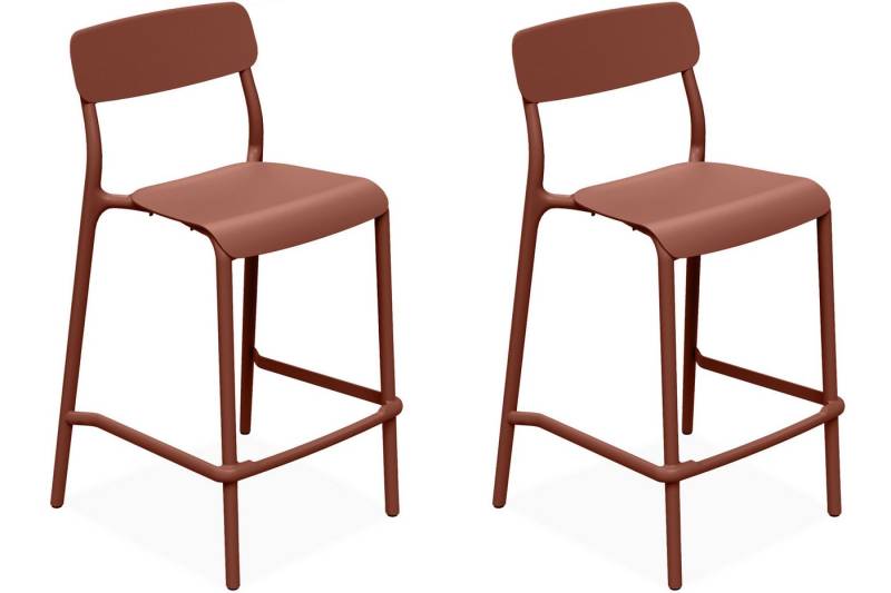 KONSIMO® Barhocker Garten Barhocker GALIO, hergestellt in der EU, Outdoor Barhocker (Gestell aus hochwertigem Kunststoff (Polypropylen mit Glasfaser), 2 St., 2 Hocker im Set), Modern, Stapelbar, witterungsbeständiges Material von KONSIMO®