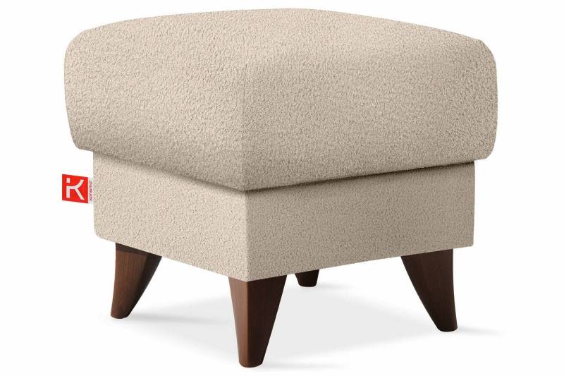 KONSIMO® Fußhocker Sitzhocker mit Stauraum GUSTAVO III, hergestellt in der EU, handgefertigt, braun Füße, Polsterhocker, Elegant von KONSIMO®