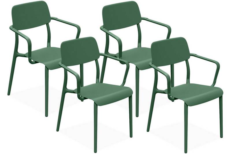 KONSIMO® Gartenstuhl GALIO Gartenstühle, Gartensessel, hergestellt in der EU, Armlehnen (aus hochwertigem Kunststoff, Maße: 57 cm x 84 cm x 55,5 cm, 4 St), 4er Set, erhältlich Stapelbar, witterungsbeständiges Material von KONSIMO®