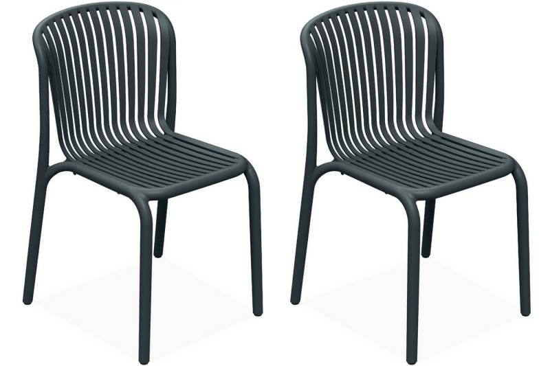 KONSIMO® Gartenstuhl Gartensessel, Gartenstühle FICCARI, hergestellt in der EU, Modern (aus hochwertigem Kunststoff, Maße: 52x82,5x53 cm, 2 St), 2er Set, erhältlich Stapelbar, witterungsbeständiges Material von KONSIMO®