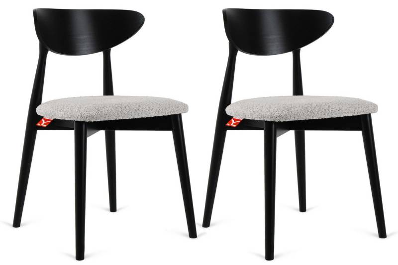 KONSIMO® Holzstuhl RABI Esstischstühle, Polsterstühle 2 St., hergestellt in der EU (2 St), fertigmontiert, Gestell aus Buche Massivholz, Bouclé-Stoff von KONSIMO®