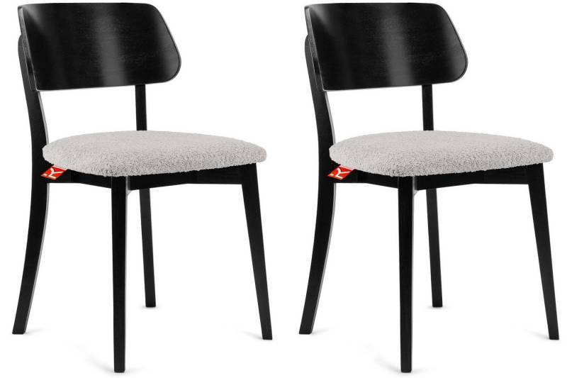 KONSIMO® Holzstuhl VINIS Esszimmer Stuhl Küchenstuhl Wohnzimmerstuhl Polsterstuhl Schwarz (Esszimmerstühl, 2 St), Gestell aus Buche Massivholz, hergestellt in der EU von KONSIMO®