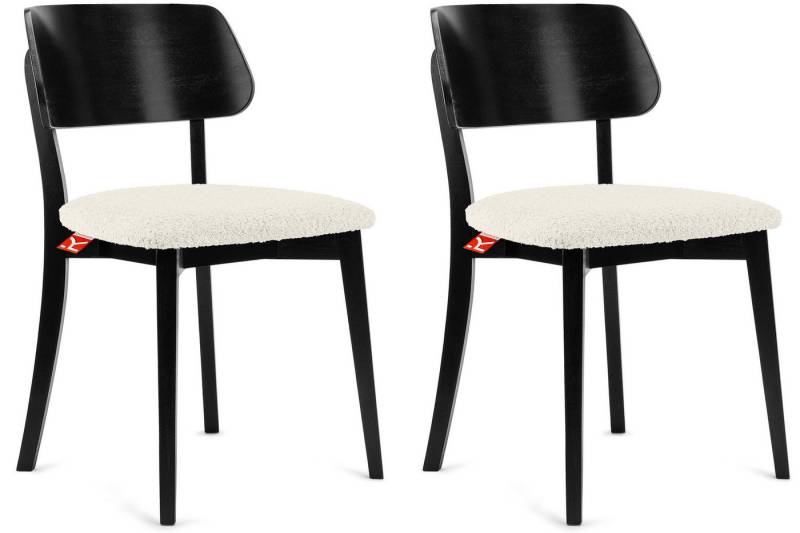 KONSIMO® Holzstuhl VINIS Esszimmer Stuhl Küchenstuhl Wohnzimmerstuhl Polsterstuhl Schwarz (Esszimmerstühl, 2 St), Gestell aus Buche Massivholz, hergestellt in der EU von KONSIMO®