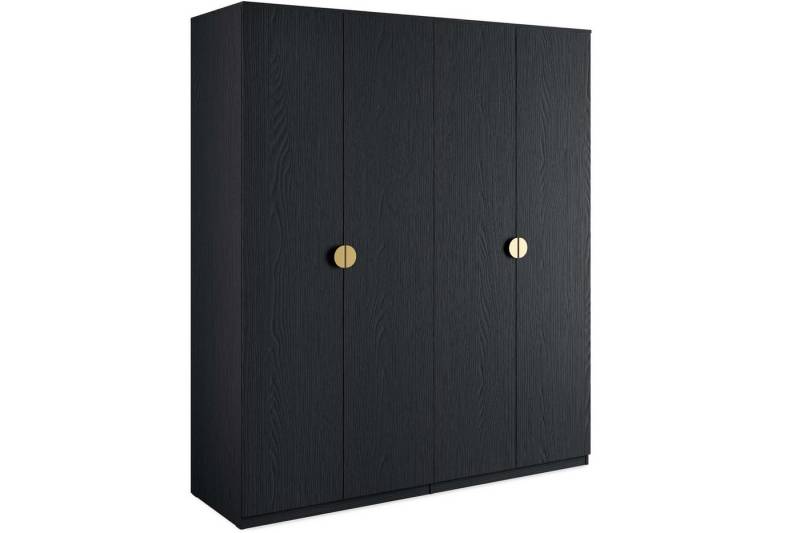 KONSIMO® Kleiderschrank VIDIS Drehtürenschrank, Garderobenschränke, Modern (zwei Kleiderstangen) Holzstruktur, hergestellt in der EU, Halbrundgriffe von KONSIMO®