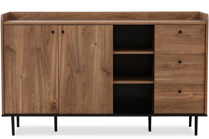 KONSIMO® Kommode CHRISTO Sideboard, Kombikommode, hergestellt in der EU, Loft, Metallfüße 15 cm, Holzoptik, Soft-Close-Funktion von KONSIMO®