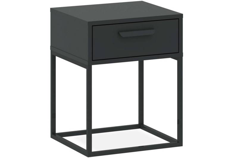 KONSIMO® Nachttisch RECTUS Nachtschrank, Modern, Beistelltisch, hergestellt in der EU (1-St), schwarzer Metallrahmen, Kunststoffgriff, Nachtkonsole von KONSIMO®