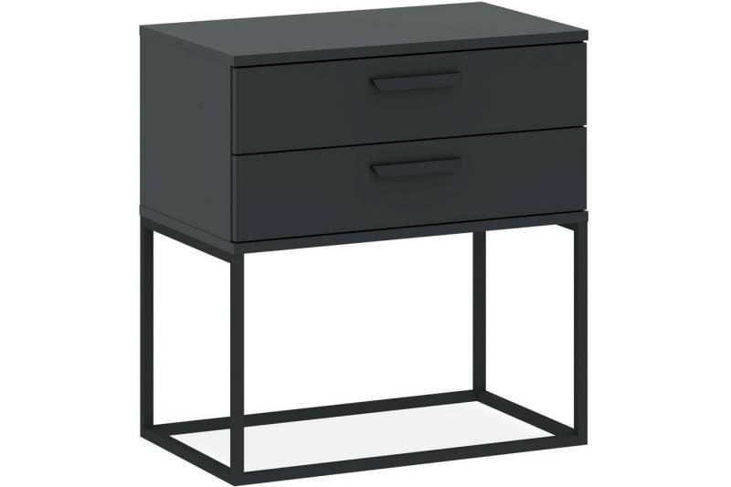 KONSIMO® Nachttisch RECTUS Nachtschrank, Modern, hergestellt in der EU, Beistelltisch (1-St), mit Schublade, Breite 60 cm, schwarzer Metallrahmen, Kunststoffgriff von KONSIMO®
