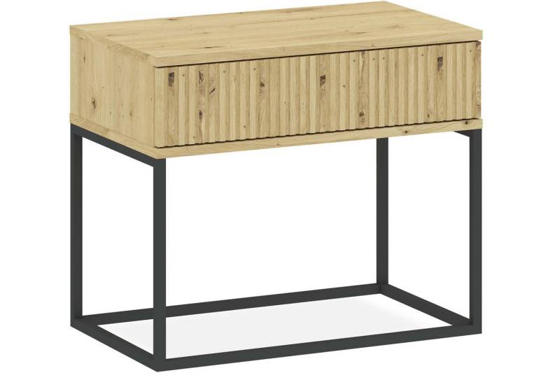 KONSIMO® Nachttisch RECTUS Nachtschrank, Modern, hergestellt in der EU, Beistelltisch (1-St), mit Schublade, geriffelte Schubladenfront, Push-to-Open, Breite 60 cm von KONSIMO®