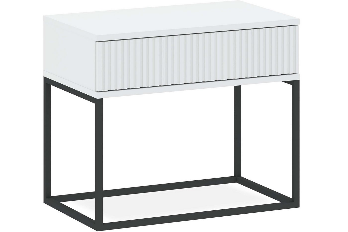 KONSIMO® Nachttisch RECTUS Nachtschrank, Modern, hergestellt in der EU, Beistelltisch (1-St), mit Schublade, geriffelte Schubladenfront, Push-to-Open, Breite 60 cm von KONSIMO®