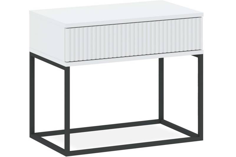 KONSIMO® Nachttisch RECTUS Nachtschrank, Modern, hergestellt in der EU, Beistelltisch (1-St), mit Schublade, geriffelte Schubladenfront, Push-to-Open, Breite 60 cm von KONSIMO®