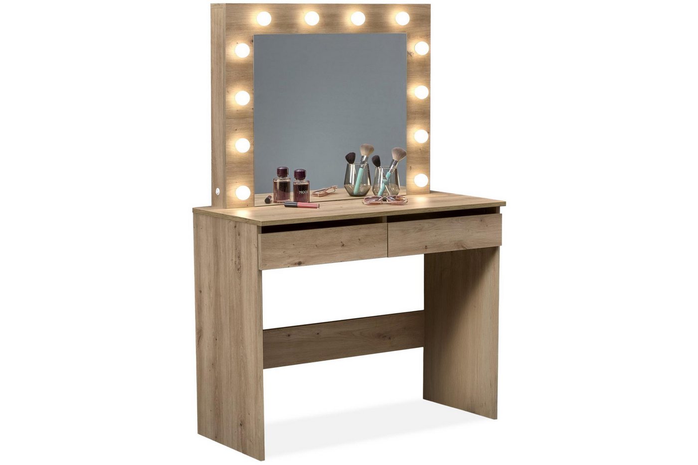 KONSIMO® Schminktisch FABIOSO mit LED-Beleuchtung, Elegant, mit Schubladen, viel Stauraum von KONSIMO®