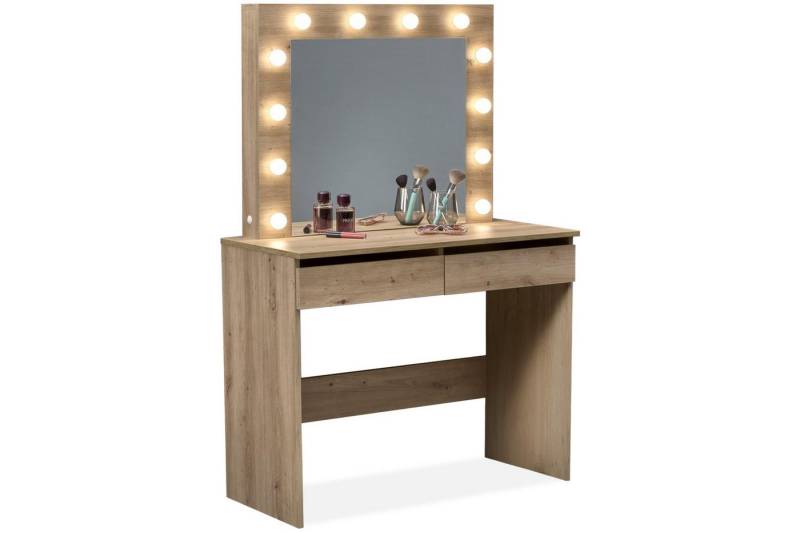 KONSIMO® Schminktisch FABIOSO mit LED-Beleuchtung, Elegant, mit Schubladen, viel Stauraum von KONSIMO®