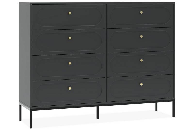 KONSIMO® Schubkastenkommode TILA Kommode, Sideboard, hergestellt in der EU, Breite 150 cm, matter Metallrahmen, Soft-Close-Funktion von KONSIMO®