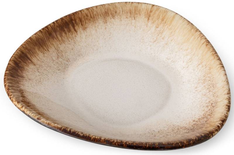 KONSIMO® Servierplatte PRIMA Servierteller, handgefertigt, Premiumqualität aus EU, Keramik, (1x tiefe Servierplatte (B) 27 cm x (H) 5,4 cm x (L) 25,7 cm), luxuriöse Qualitätskeramik, spülmaschinengeeignet, mikrowellengeeignet von KONSIMO®