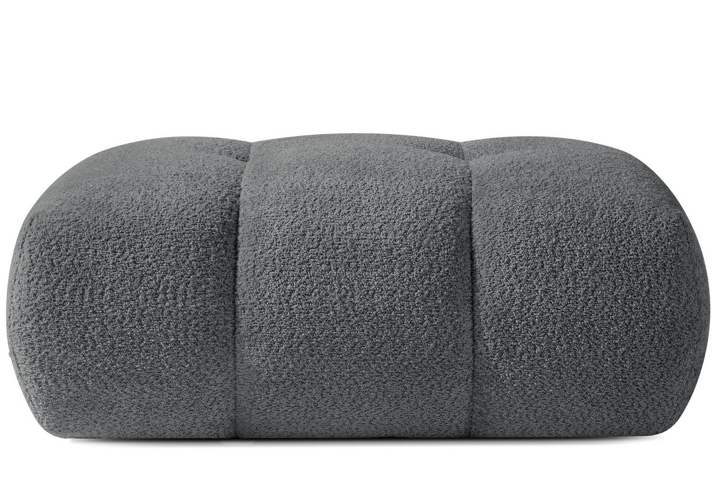 KONSIMO® Sitzhocker LIRA Polsterhocker, Pouf, Premiumqualität aus EU, elastischer Sitz, Bouclé-Stoff, Modern, mit Steppung von KONSIMO®