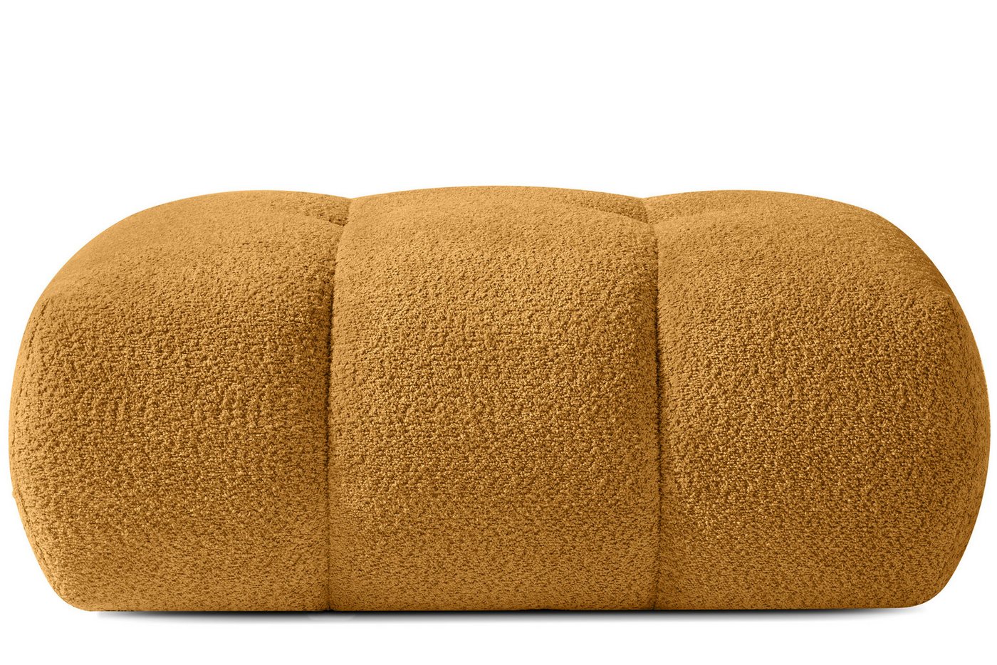 KONSIMO® Sitzhocker LIRA Polsterhocker, Pouf, Premiumqualität aus EU, elastischer Sitz, Bouclé-Stoff, Modern, mit Steppung von KONSIMO®