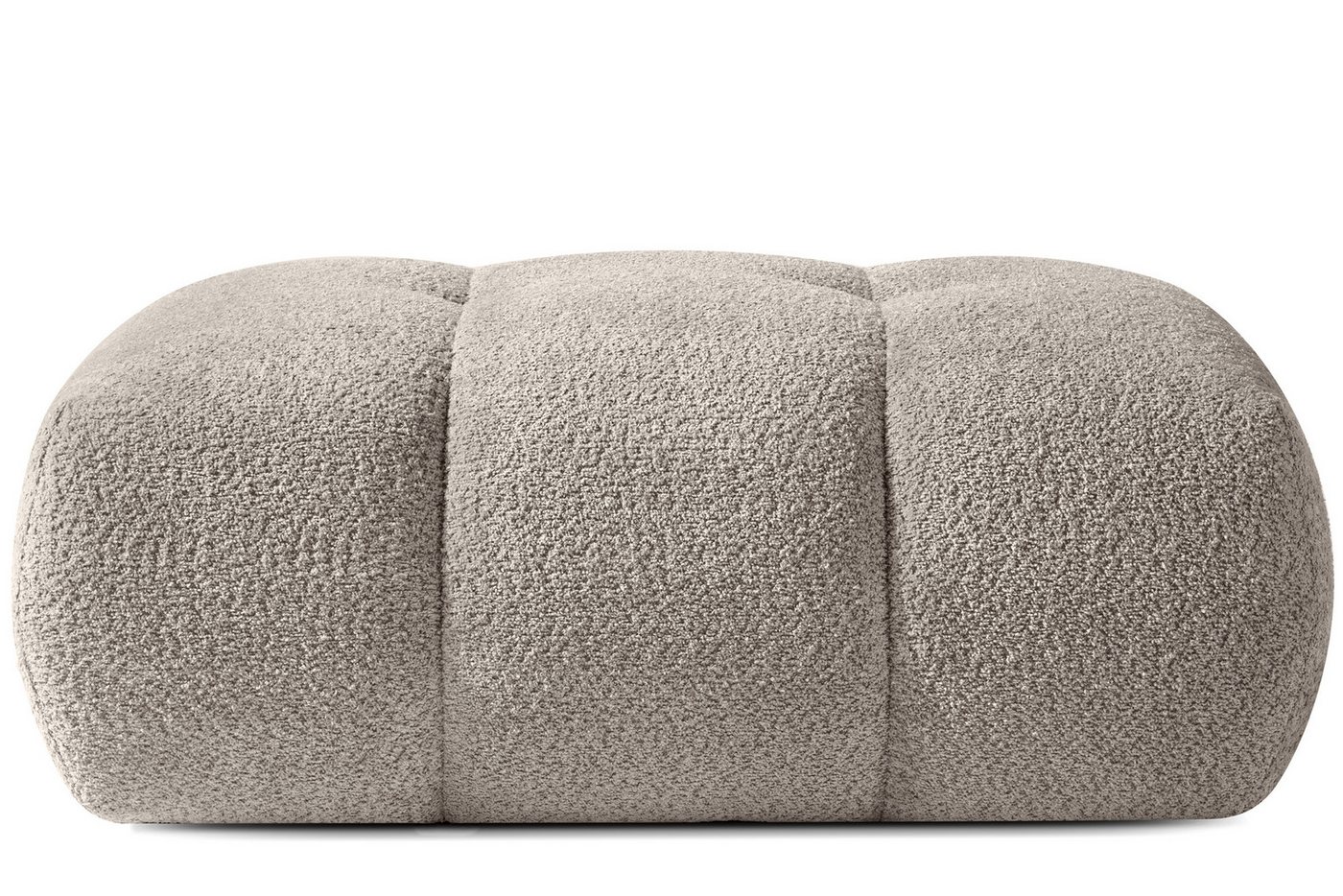 KONSIMO® Sitzhocker LIRA Polsterhocker, Pouf, Premiumqualität aus EU, elastischer Sitz, Bouclé-Stoff, Modern, mit Steppung von KONSIMO®