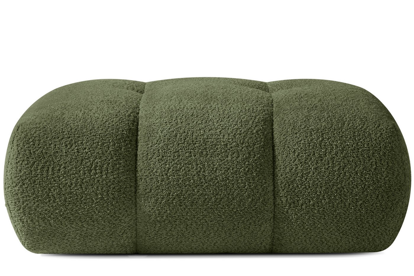 KONSIMO® Sitzhocker LIRA Polsterhocker, Pouf, Premiumqualität aus EU, elastischer Sitz, Bouclé-Stoff, Modern, mit Steppung von KONSIMO®