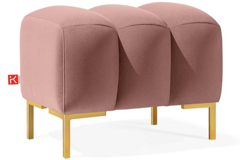 KONSIMO® Sitzhocker Polsterhocker PECCO hergestellt in der EU, Veloursstoff, handgefertigt, Elegant, Massivholzrahmen von KONSIMO®