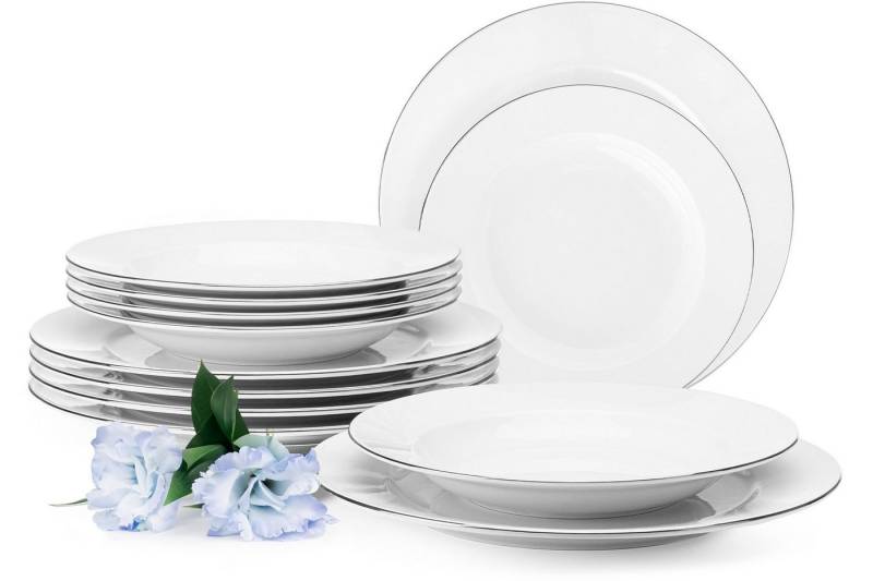 KONSIMO® Tafelservice MUSCARI Tafelservice 6 Personen (12-tlg), 6 Personen, Rund, Handwäsche, Elegant von KONSIMO®