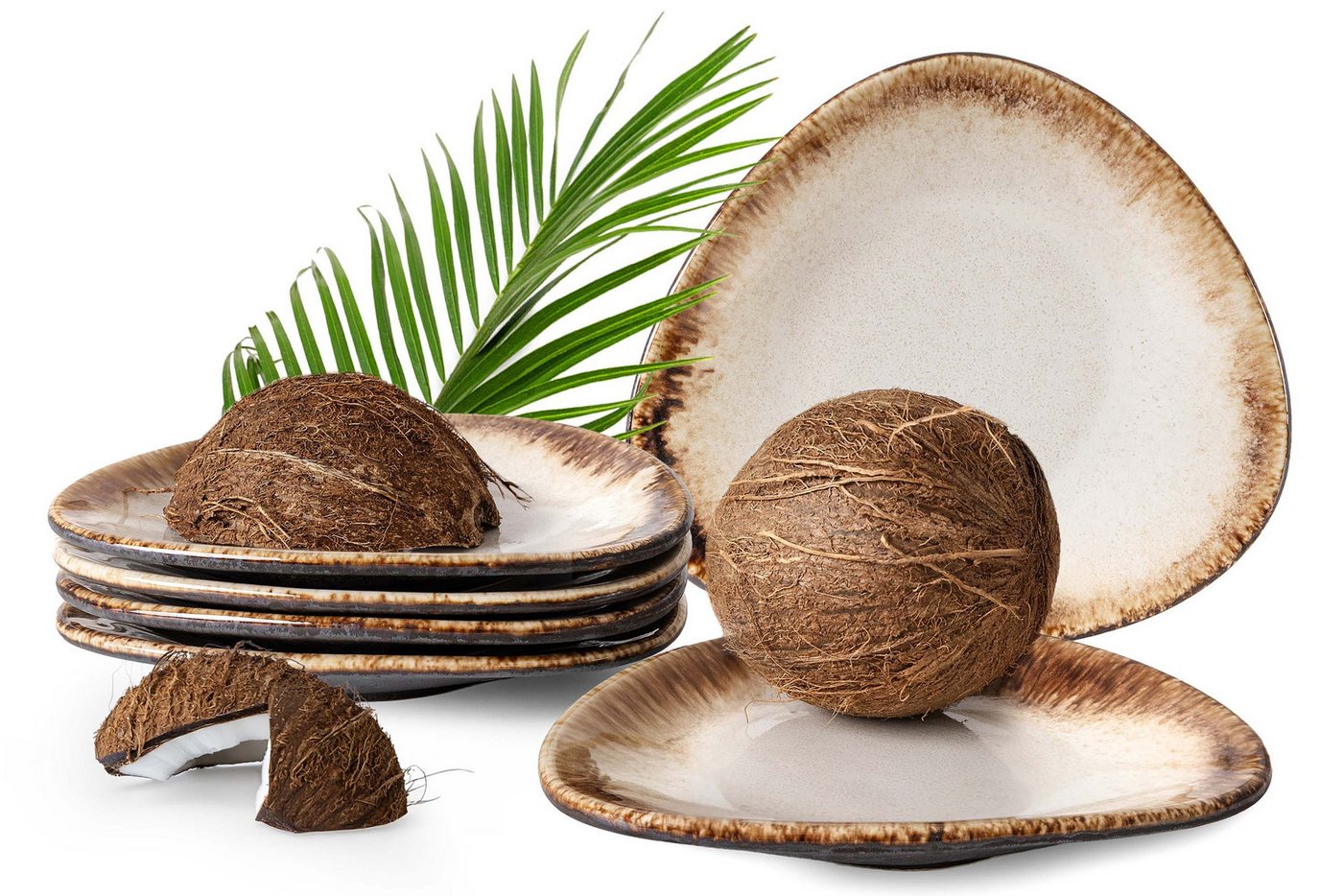 KONSIMO® Teller-Set PRIMA Tafelservice, 6x Frühstücksteller, Premiumqualität aus EU (6-tlg), 6 Personen, Keramik, luxuriöse Qualitätskeramik, jedes Stück ein Unikat, handgefertigt von KONSIMO®