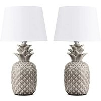 Aredi 2er Set ananas Tischlampen , Weiß - Konsimo Aredi 2er Set ananas Tischlampen , Weiß - Konsimo von KONSIMO