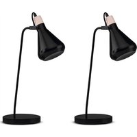 Cortodi 2er Set Tischlampen im skandinavischen Stil, Schwarz - Konsimo von KONSIMO