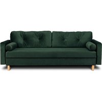 Eriso Schlafsofa 3-Personen mit ausziehbare Liegfläche 196x150 cm, Grün - Konsimo von KONSIMO