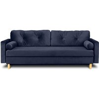 Konsimo - eriso Schlafsofa 3-Personen mit ausziehbare Liegfläche 196x150cm, Dunkelblau von KONSIMO
