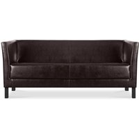 Konsimo - especto Modernes Sofa 3 Sitzer aus Kunstleder, dunkelbraun von KONSIMO