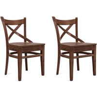 Esszimmerstühl 2-tlg gestell aus Massivholz 'temos', Dunkelbraun, Holz, Scandinavian, 45,5x81,5x43 cm - Konsimo Esszimmerstühl 2-tlg gestell aus Massivholz 'temos', Dunkelbraun, Holz, Scandinavian, 45,5x81,5x43 cm - Konsimo von KONSIMO