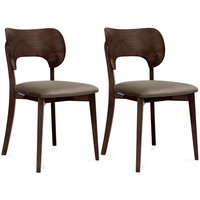 Esszimmerstühle lyco 2 St Gestell aus Massivholz, Beige, Stoff/Holz, Scandinavian, 47x80,5x45 cm - Konsimo von KONSIMO