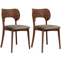 Esszimmerstühle lyco 2 St Gestell aus Massivholz, Beige, Stoff/Holz, Scandinavian, 47x80,5x45 cm - Konsimo Esszimmerstühle lyco 2 St Gestell aus Massivholz, Beige, Stoff/Holz, Scandinavian, 47x80,5x45 cm - Konsimo von KONSIMO