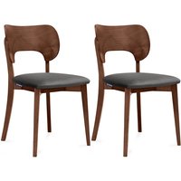 Konsimo - Esszimmerstühle lyco 2 St Gestell aus Massivholz, Grau, Stoff/Holz, Scandinavian, 47x80,5x45 cm von KONSIMO