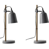 Hali 2er Set elegante Tischlampen, Grau - Konsimo von KONSIMO