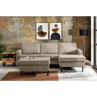 Invia Loft Ecksofa rechts 4 Sitzer aus Leder und Mikrofaser, hellgrau - Konsimo Invia Loft Ecksofa rechts 4 Sitzer aus Leder und Mikrofaser, hellgrau - Konsimo von KONSIMO