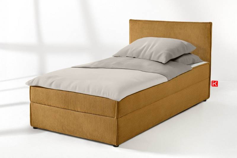KONSIMO® Jugendbett Einzelbett, Polsterbett ROTI, Tagesbett (100 cm x 200 cm), hergestellt in der EU, mit Polsterkissen, liegefläche Vollbezug von KONSIMO®