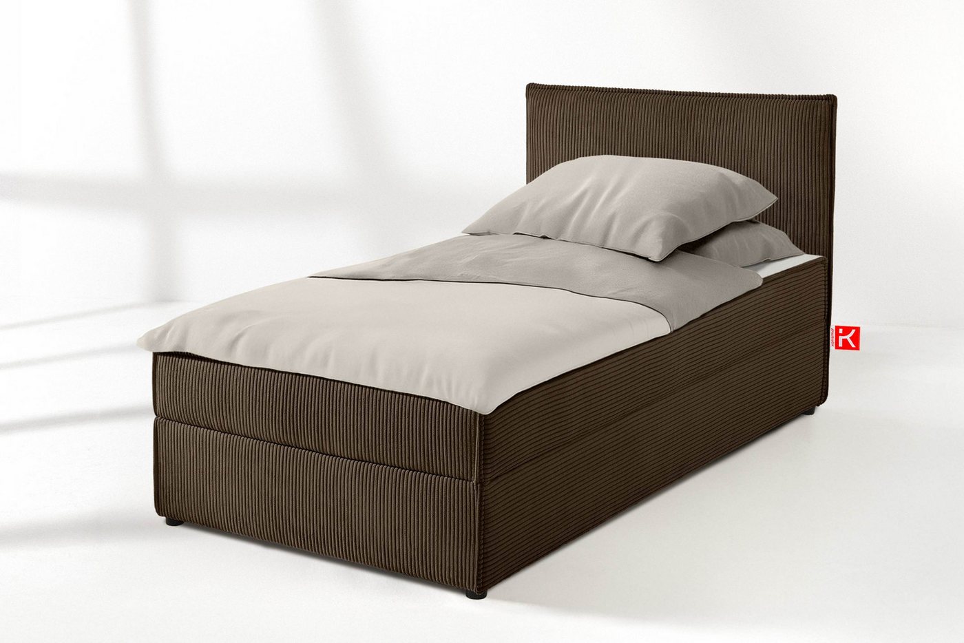 KONSIMO® Jugendbett Einzelbett, Polsterbett ROTI, Tagesbett (80 cm x 200 cm), hergestellt in der EU, mit Polsterkissen, liegefläche Vollbezug von KONSIMO®