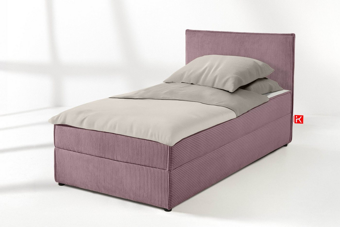 KONSIMO® Jugendbett Einzelbett, Polsterbett ROTI, Tagesbett (80 cm x 200 cm), hergestellt in der EU, mit Polsterkissen, liegefläche Vollbezug von KONSIMO®