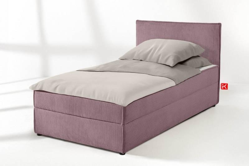 KONSIMO® Jugendbett Einzelbett, Polsterbett ROTI, Tagesbett (90 cm x 200 cm), hergestellt in der EU, mit Polsterkissen, liegefläche Vollbezug von KONSIMO®