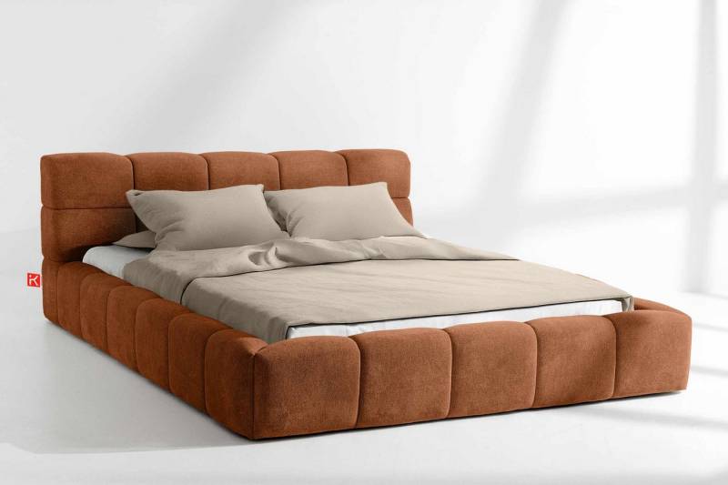 KONSIMO® Polsterbett Doppelbett AERI mit Stauraum, ohne Matratze, hergestellt in der EU (140/160/180/200 cm x 200 cm), handgefertigt, mit Massivholzrahmen, gepolstertes Kopfteil, Modern von KONSIMO®