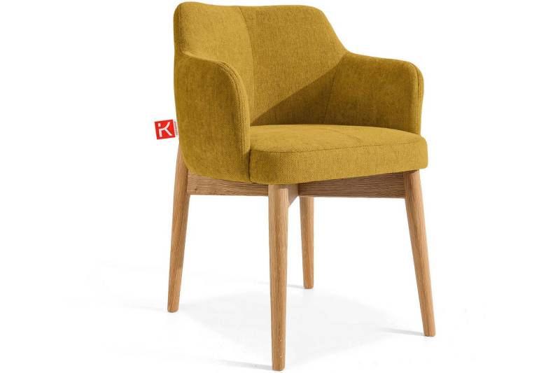 KONSIMO® Polsterstuhl Esszimmerstuhl LUCCI Loungesessel, Premiumqualität aus EU (Massivholzeiche), superstabiler Massivholzrahmen, Boho, Modern, mit Armlehnen von KONSIMO®