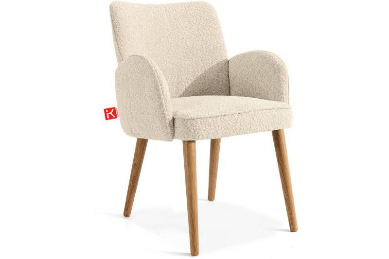 KONSIMO Polsterstuhl Esszimmerstuhl MERI Loungesessel, Premiumqualität aus EU (Massivholzeiche) von KONSIMO