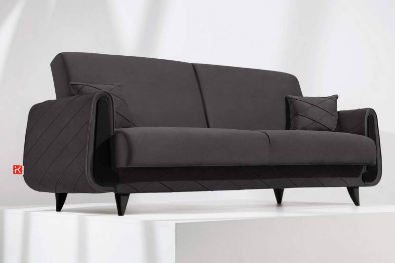 KONSIMO® 3-Sitzer GUSTAVO III Sofa mit Schlaffunktion, hergestellt in der EU, eleganten Nähten, Dekorative Elemente in Holzoptik, 3 Personen von KONSIMO®